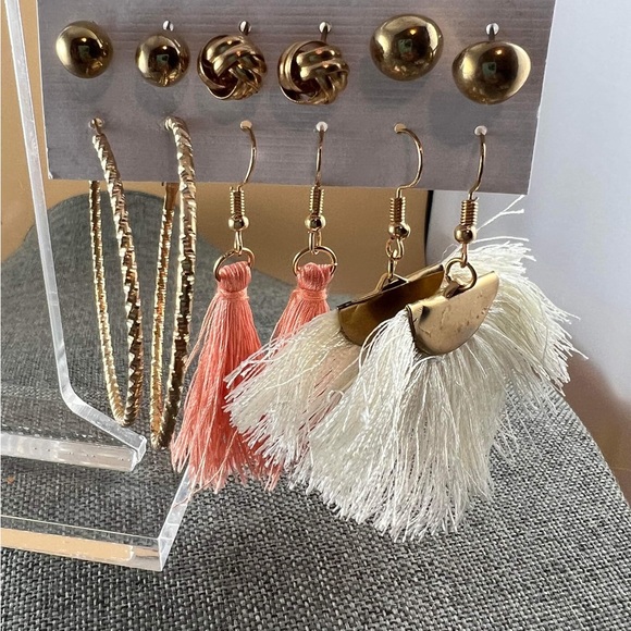 Hoops Dangle Drop Tassel Stud Earrings New Jewelry - Picture 2 of 3